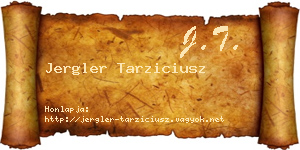 Jergler Tarziciusz névjegykártya